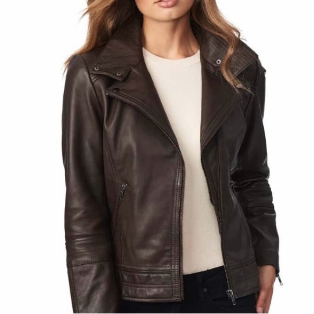 Bernardo Moto Leather Jacket (Size Small)